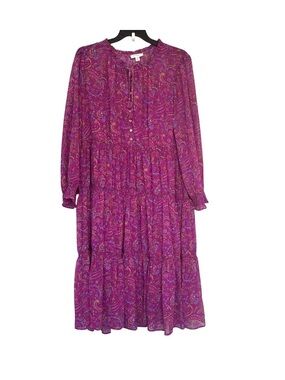 Beach Lunch Lounge Bohemian Maxi Dress Womens XXL Tiered Hem Detached Slip